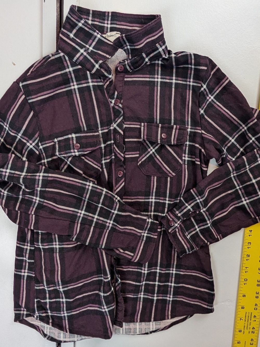 Passport Men's Burgundy and Pink Plaid Button-Down Shirt